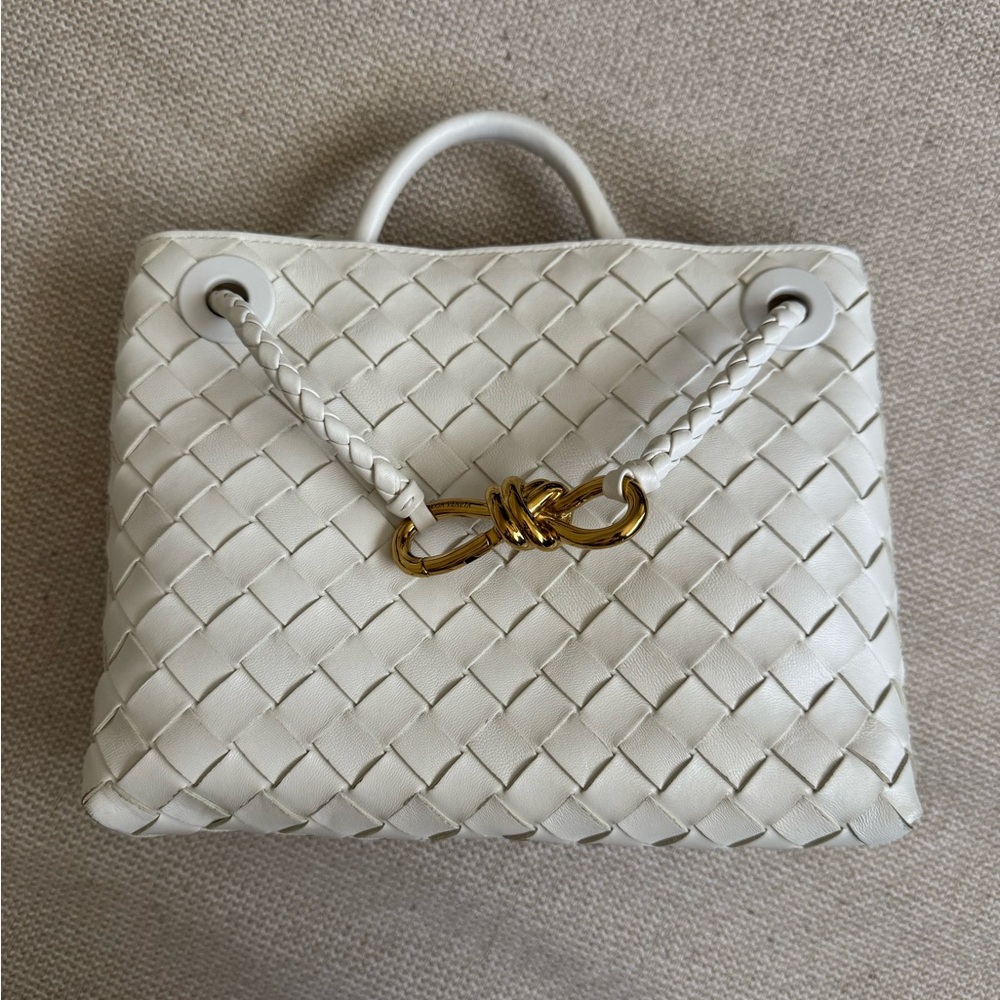 Bottega Veneta Small Andiamo Intrecciato Leather Top-Handle Bag
